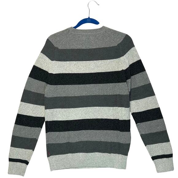 IZOD Crew Neck Striped Stratton Long Sleeve Sweater NWT Men's Sz L Vanilla Ice - Picture 2 of 5